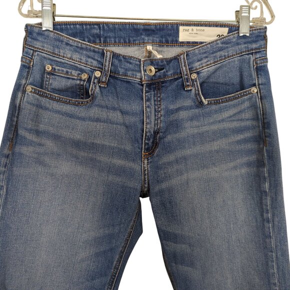 Rag & Bone Dre Low Rise Slim Boyfriend Women Jeans 28 light blue distressed - Picture 3 of 16